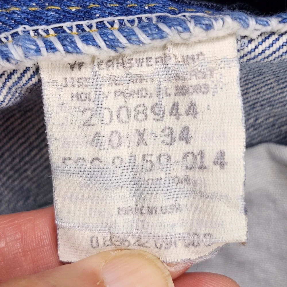 Lee Jeans Mens 40x34 Blue Denim Regular Fit Straight Leg‎ Vintage Made in USA